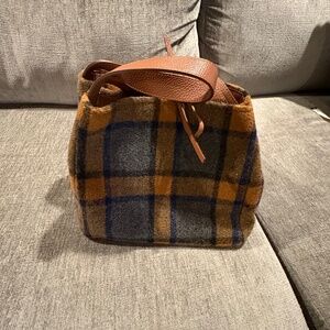 EUC Sundance Tweed Bag with Leather Trim, Made in Italy